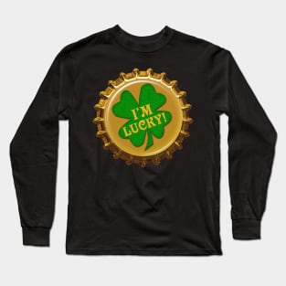 St. Patrick's Day Magnet and Sticker | I'm Lucky by Cherie(c)2022 Long Sleeve T-Shirt